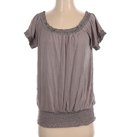 INC International Concepts women’s Small Short Sleeve Top taupe small - Picture 1 of 4